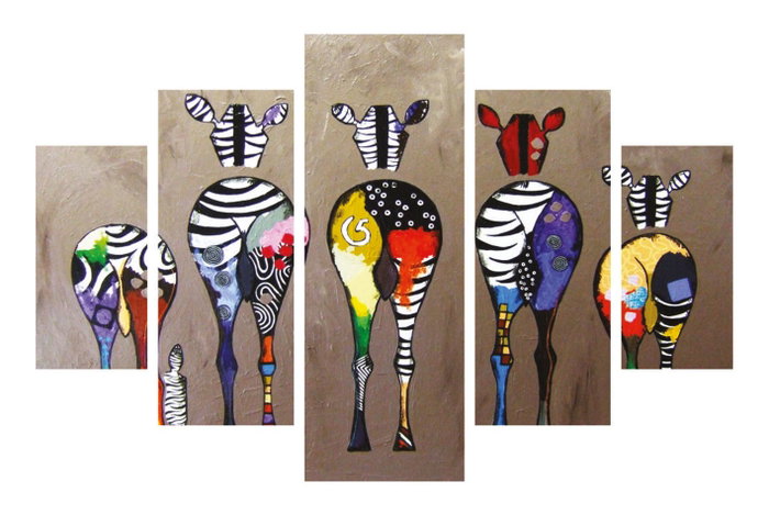 Wallity Cuadro Decorativo ST283 de 5 Piezas Multicolor